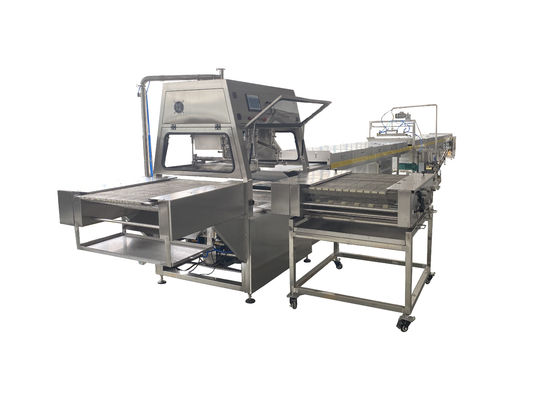 Buen precio 400 mm de ancho máquina de chocolate Enrober aire de enfriamiento con túnel de refrigeración de 10m en línea
