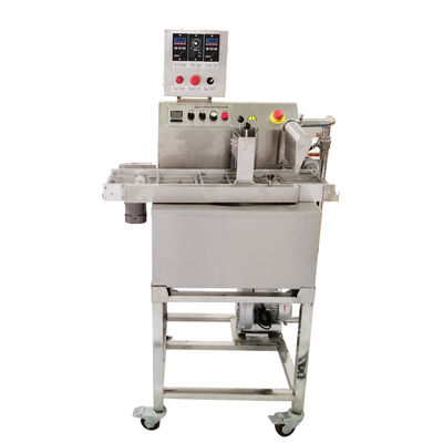 Buen precio Máquina de recubrimiento de chocolate para mochi de helado, línea de solución de cobertura automática en línea