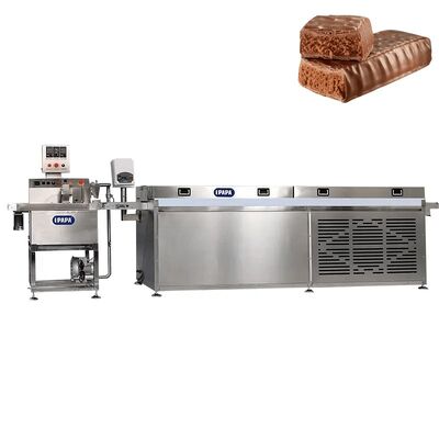 Buen precio Eficacia alta completamente automática de la máquina bañadora del chocolate del acero inoxidable de la categoría alimenticia en línea